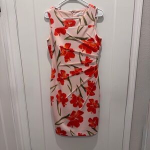 Calvin Klein Floral Sleeveless Dress - Pink and Coral Size 6 Never Worn